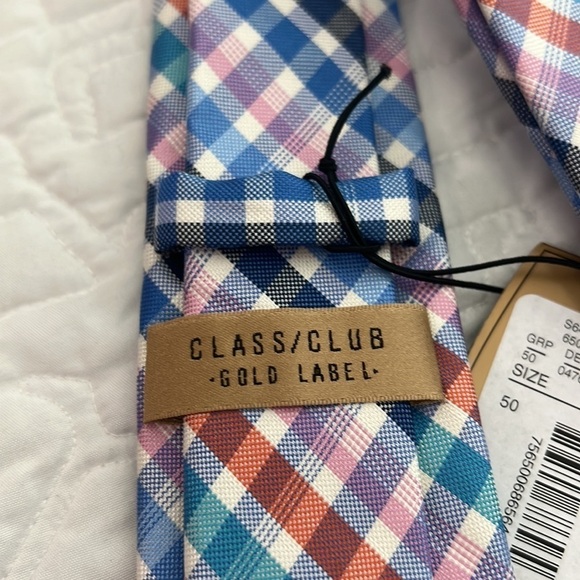 𝅺CLASSIC CLUB Gold Label pastel madras tie - Picture 3 of 5